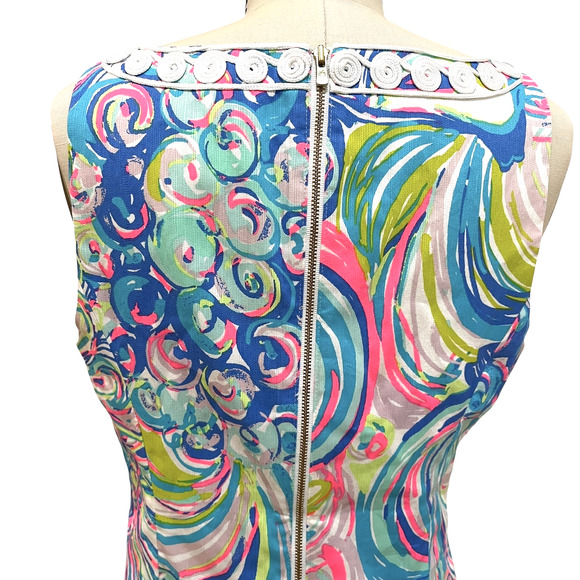 Lilly Pulitzer Dress Womens 4 Gabby Sleeveless Sheath Embroidered Trim - Picture 5 of 9